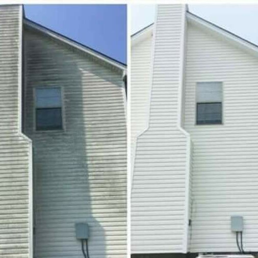 Vinyl Siding Power Wash Dirt and Mildew Removal